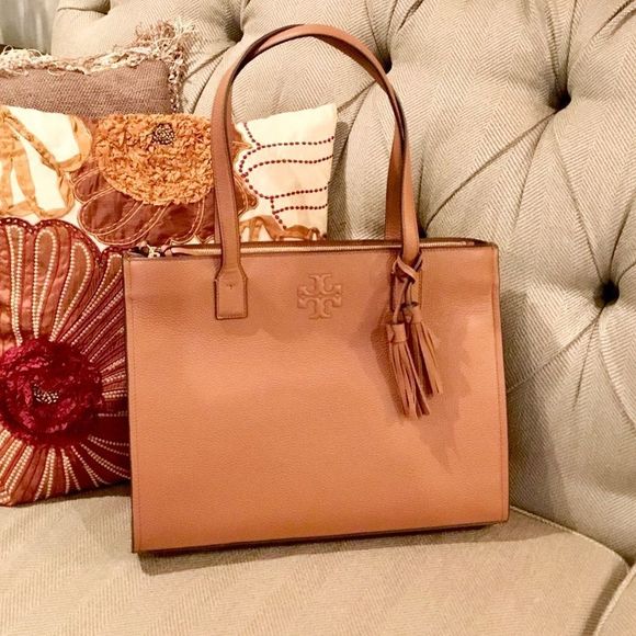 Tory Burch Bags Tory Burch Thea Leather Large Tote Laptop Bag
